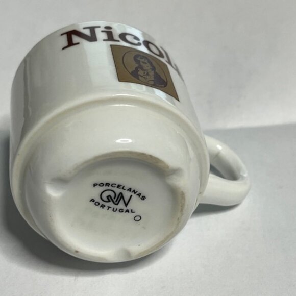 VTG Porcelain Nicola Coffee Gilded Portrait Logo Espresso Cup Portugal 2.2"Tall - Picture 16 of 16